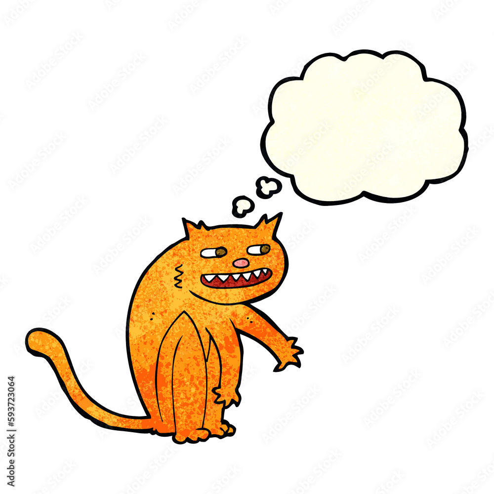 cartoon happy cat with thought bubble cartoon happy cat with thought bubble