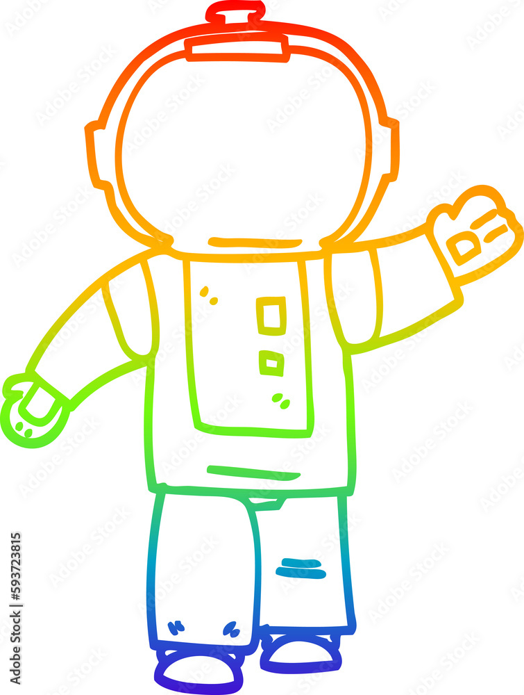 rainbow gradient line drawing cartoon walking astronaut rainbow gradient line drawing cartoon walking astronaut