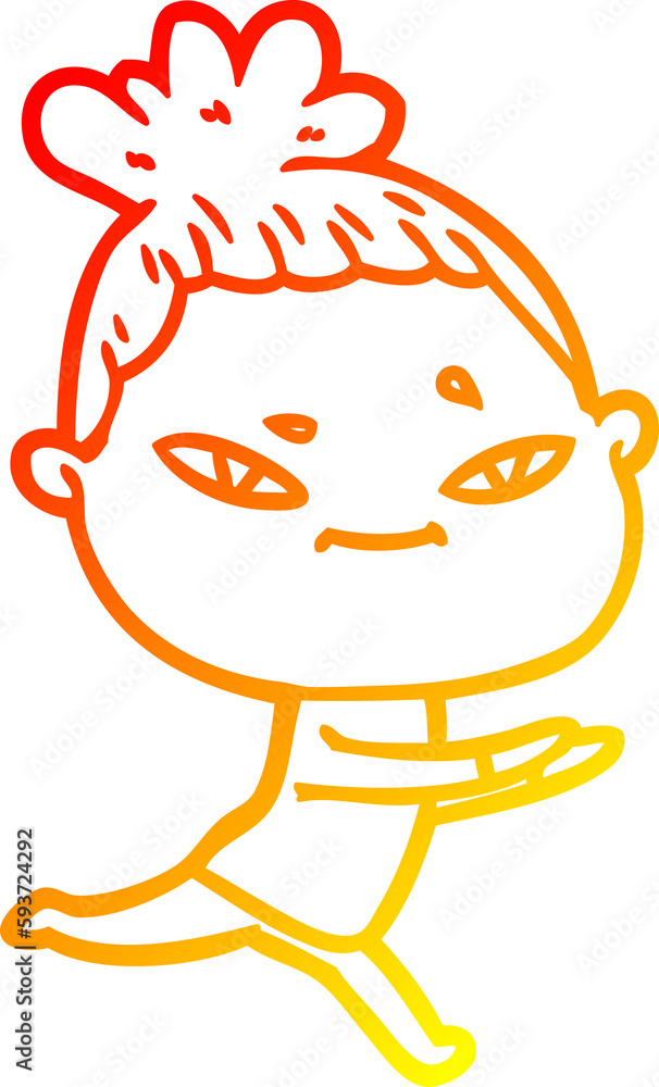 warm gradient line drawing cartoon woman warm gradient line drawing cartoon woman