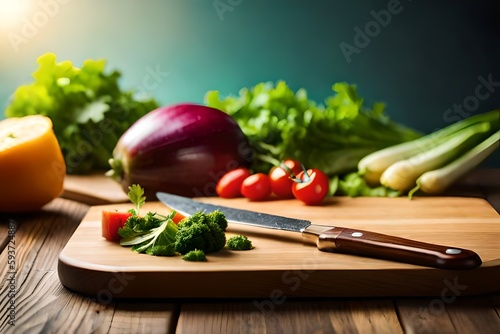 Frischer Salat auf einem Brett