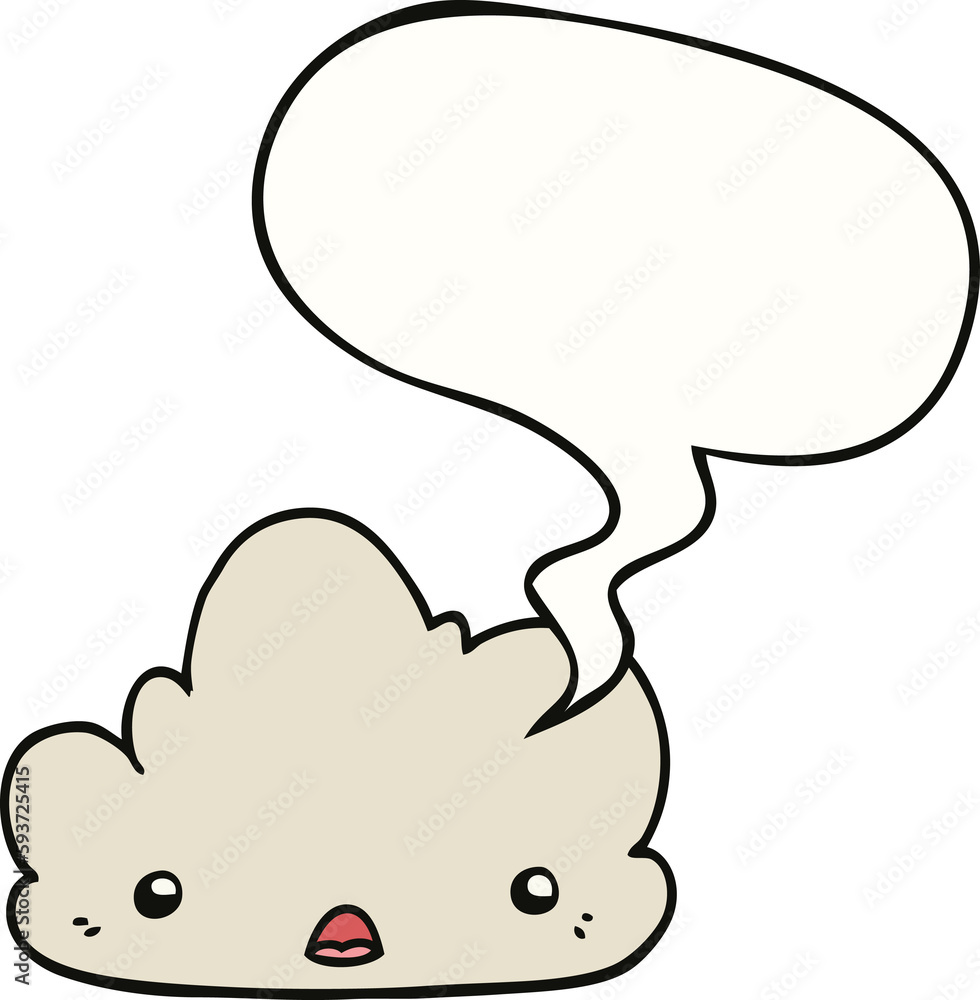 cute cartoon cloud and speech bubble cute cartoon cloud and speech bubble