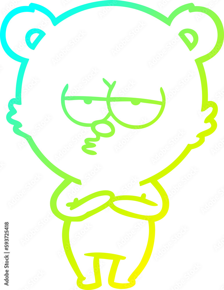 cold gradient line drawing bored bear cartoon cold gradient line drawing bored bear cartoon