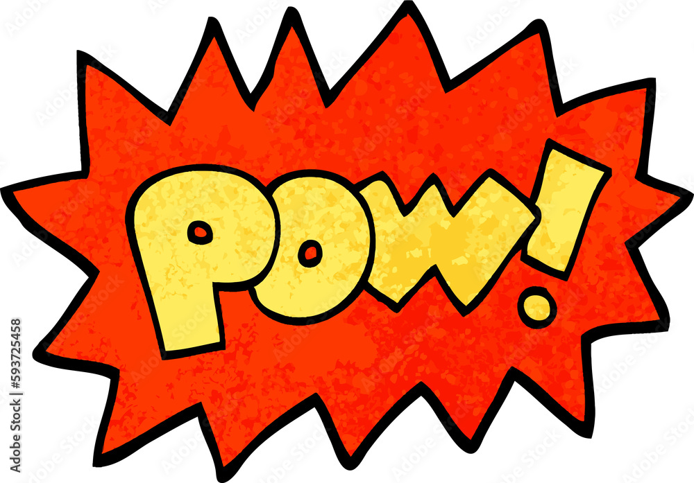grunge textured illustration cartoon pow symbol grunge textured illustration cartoon pow symbol