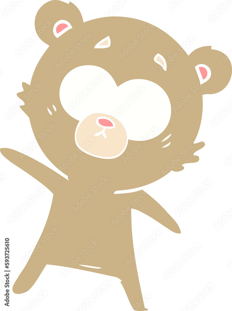 Obraz premium surprised bear flat color style cartoon