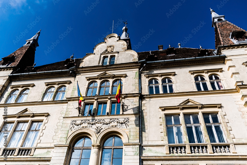 Sighisoara city hall building.Transylvania, Mures county, Romania.