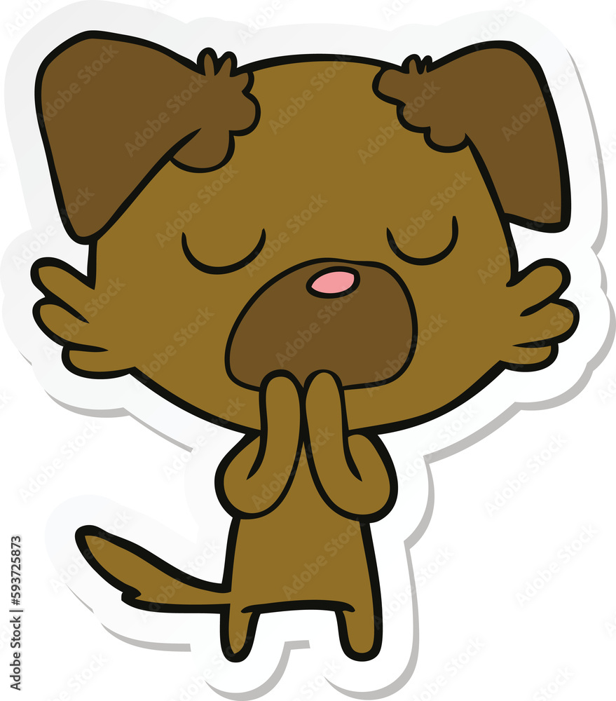 sticker of a cartoon dog sticker of a cartoon dog