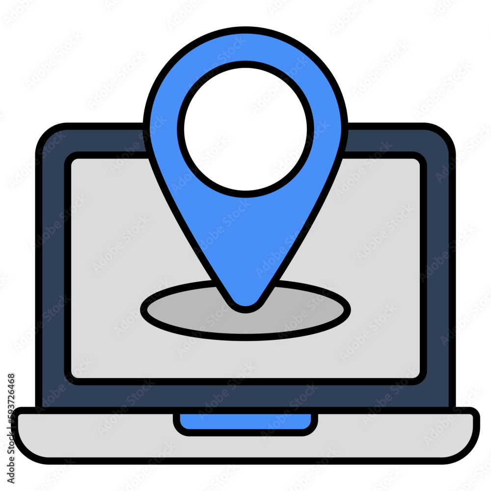 Modern design icon of online direction Modern design icon of online direction