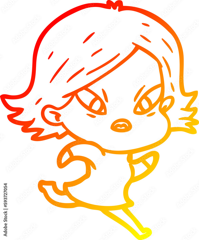 warm gradient line drawing cartoon stressed woman warm gradient line drawing cartoon stressed woman