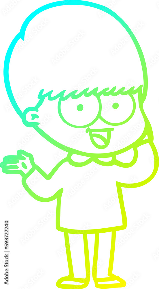 cold gradient line drawing happy cartoon boy cold gradient line drawing happy cartoon boy