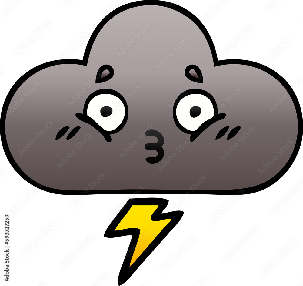 gradient shaded cartoon storm cloud gradient shaded cartoon storm cloud
