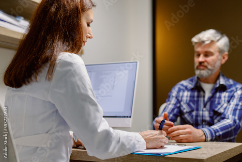 Doctor prescription write healthcare patient job photo