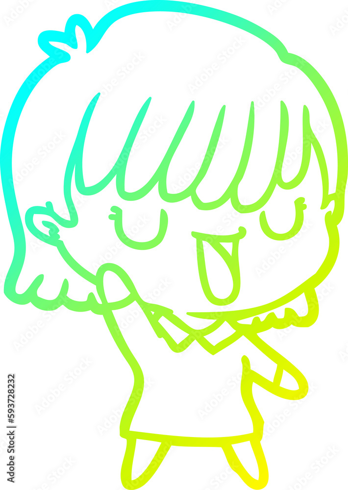 cold gradient line drawing cartoon woman cold gradient line drawing cartoon woman
