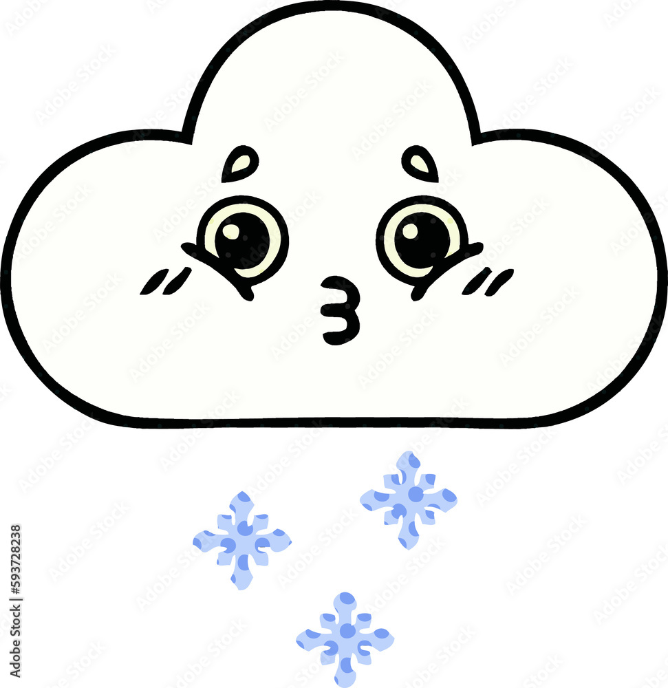 comic book style cartoon snow cloud comic book style cartoon snow cloud