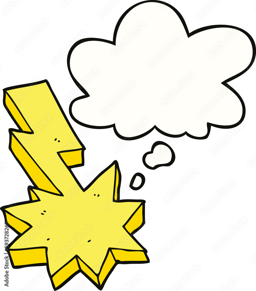 cartoon lightning strike and thought bubble cartoon lightning strike and thought bubble