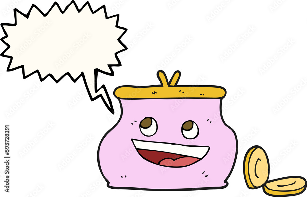 Obraz premium speech bubble cartoon purse