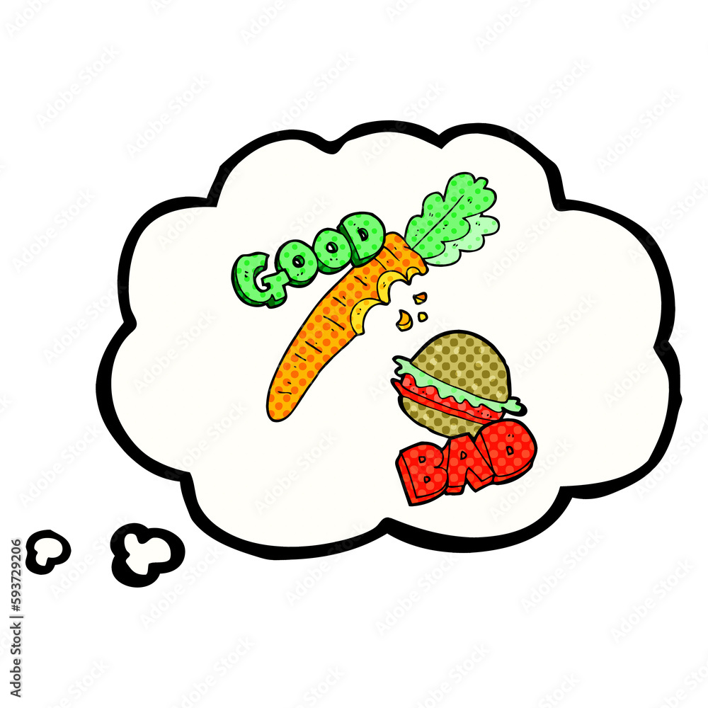thought bubble cartoon good and bad food thought bubble cartoon good and bad food