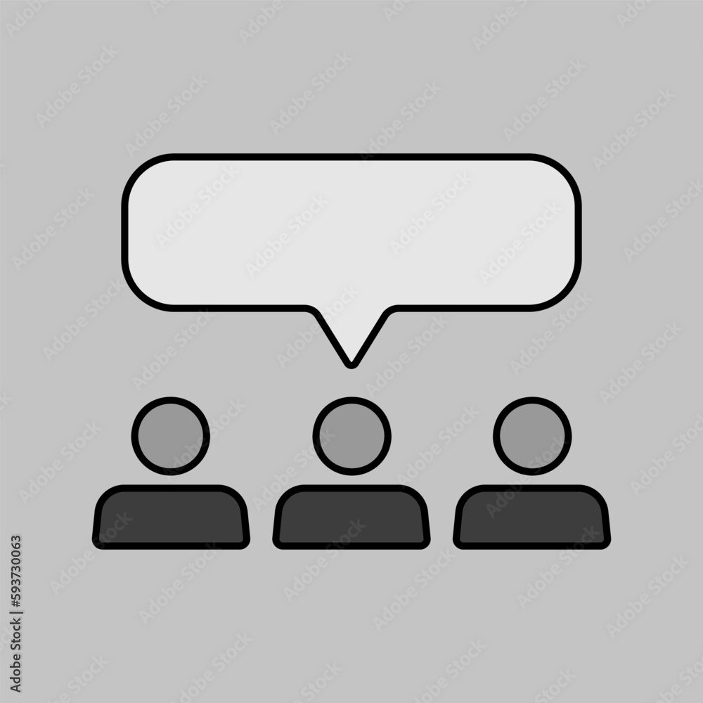 Crowd of people with text bubbles vector icon Crowd of people with text bubbles vector icon