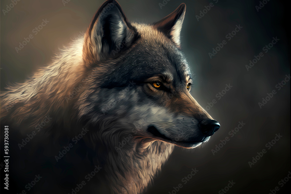 Obraz premium Wild wolf. AI generation