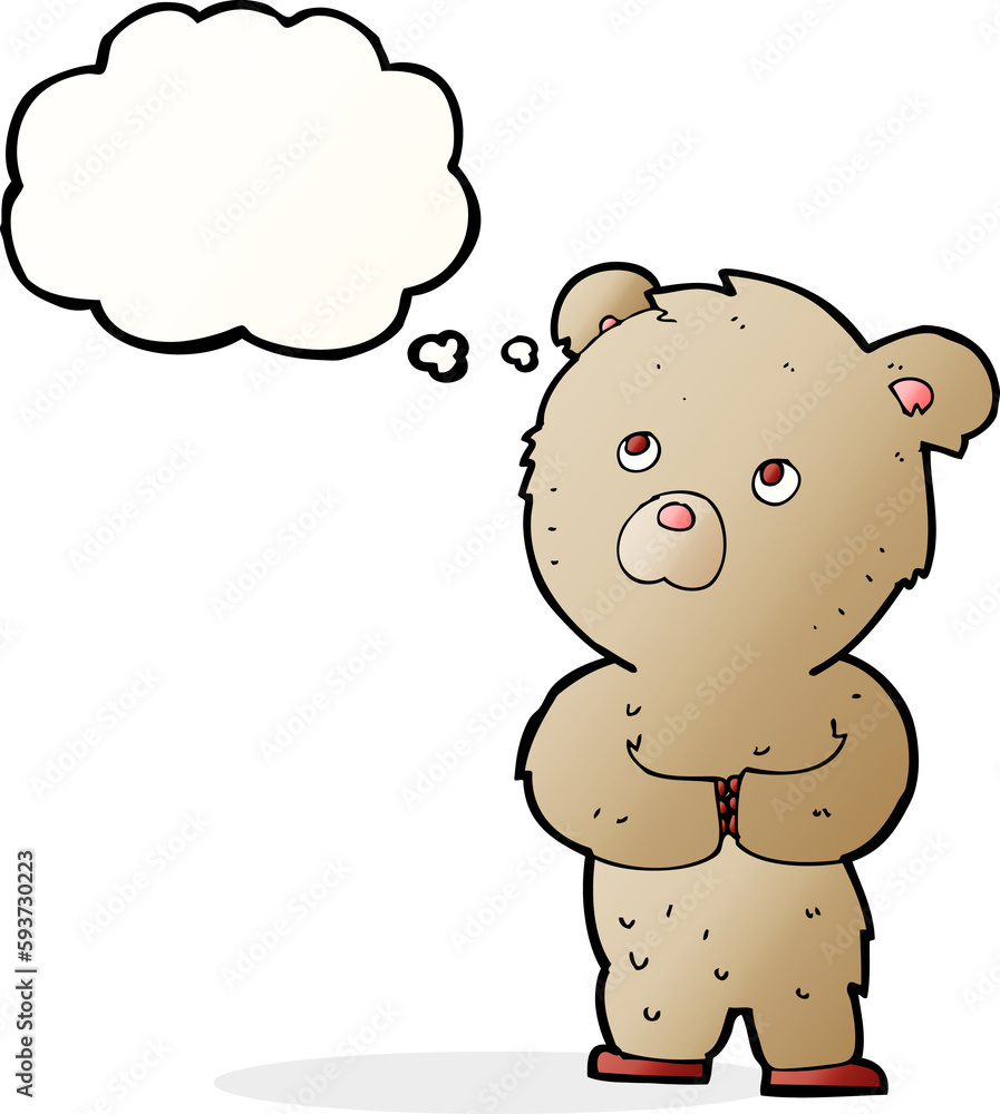 cartoon teddy bear with thought bubble cartoon teddy bear with thought bubble