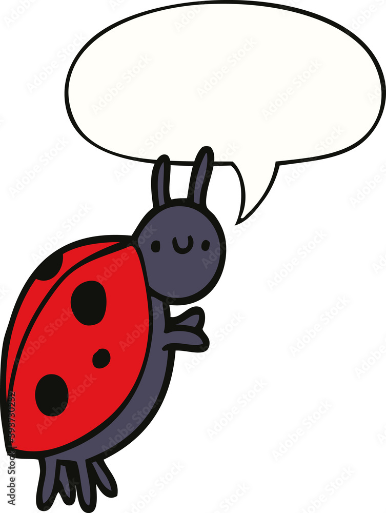cartoon ladybug and speech bubble cartoon ladybug and speech bubble