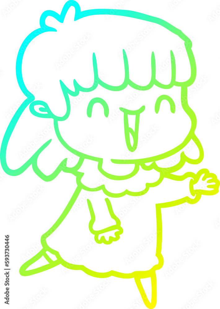 cold gradient line drawing cartoon woman cold gradient line drawing cartoon woman