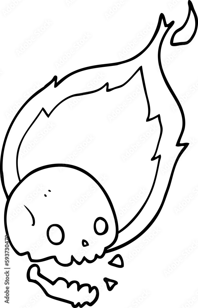 spooky cartoon flaming skull spooky cartoon flaming skull