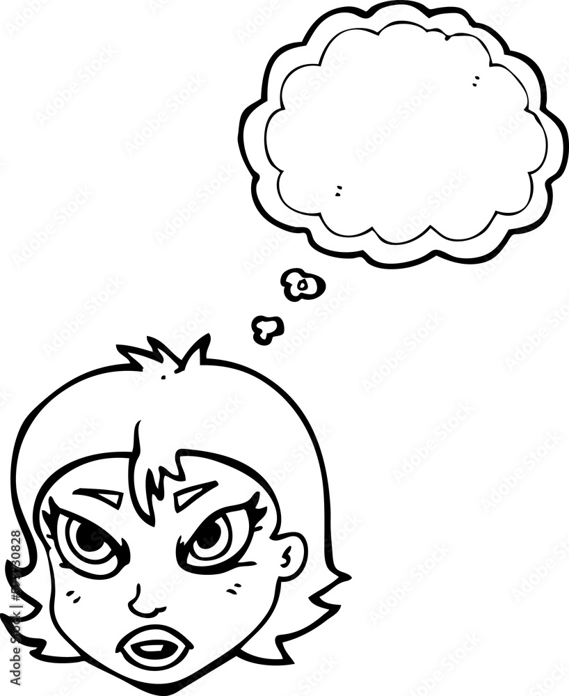 thought bubble cartoon angry female face thought bubble cartoon angry female face