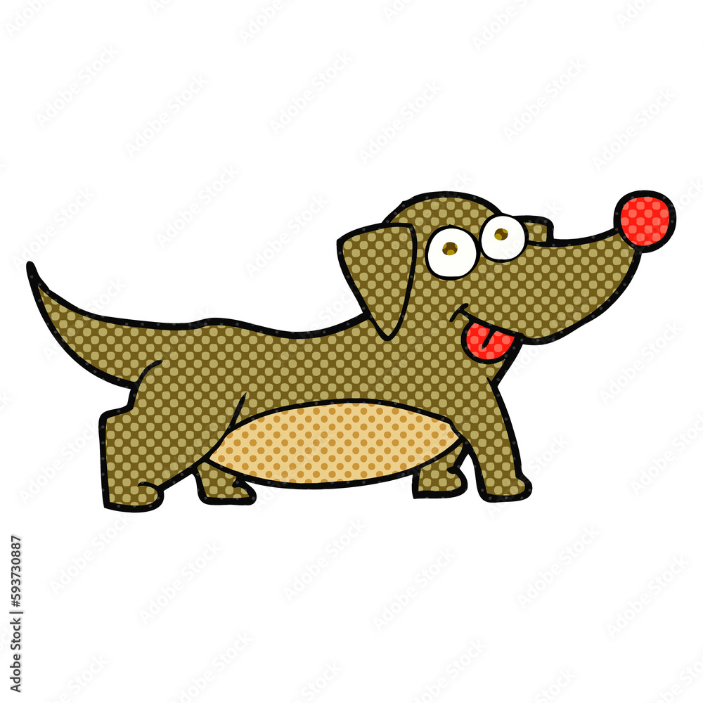 Fototapeta premium cartoon happy little dog