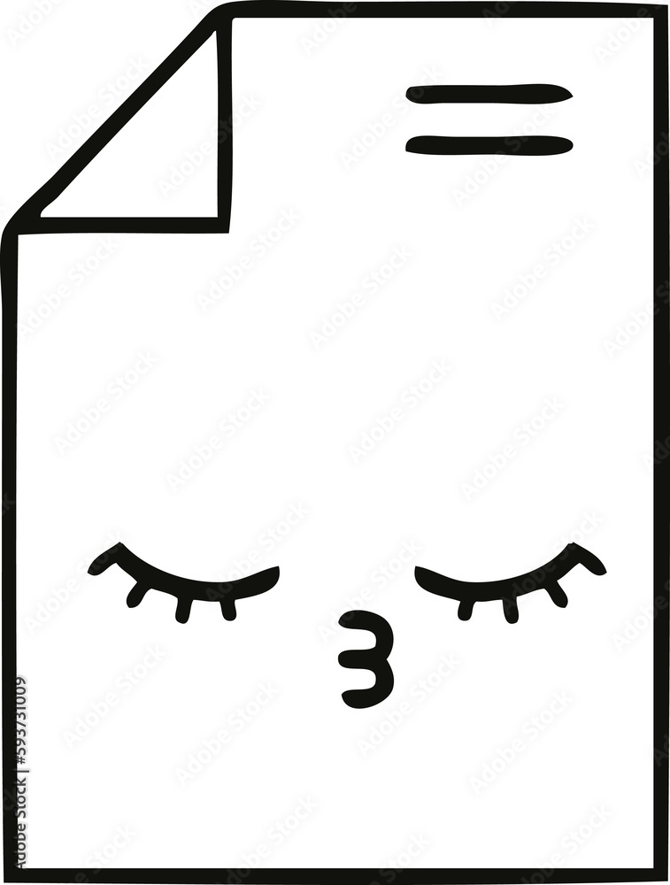 line drawing cartoon sheet of paper line drawing cartoon sheet of paper