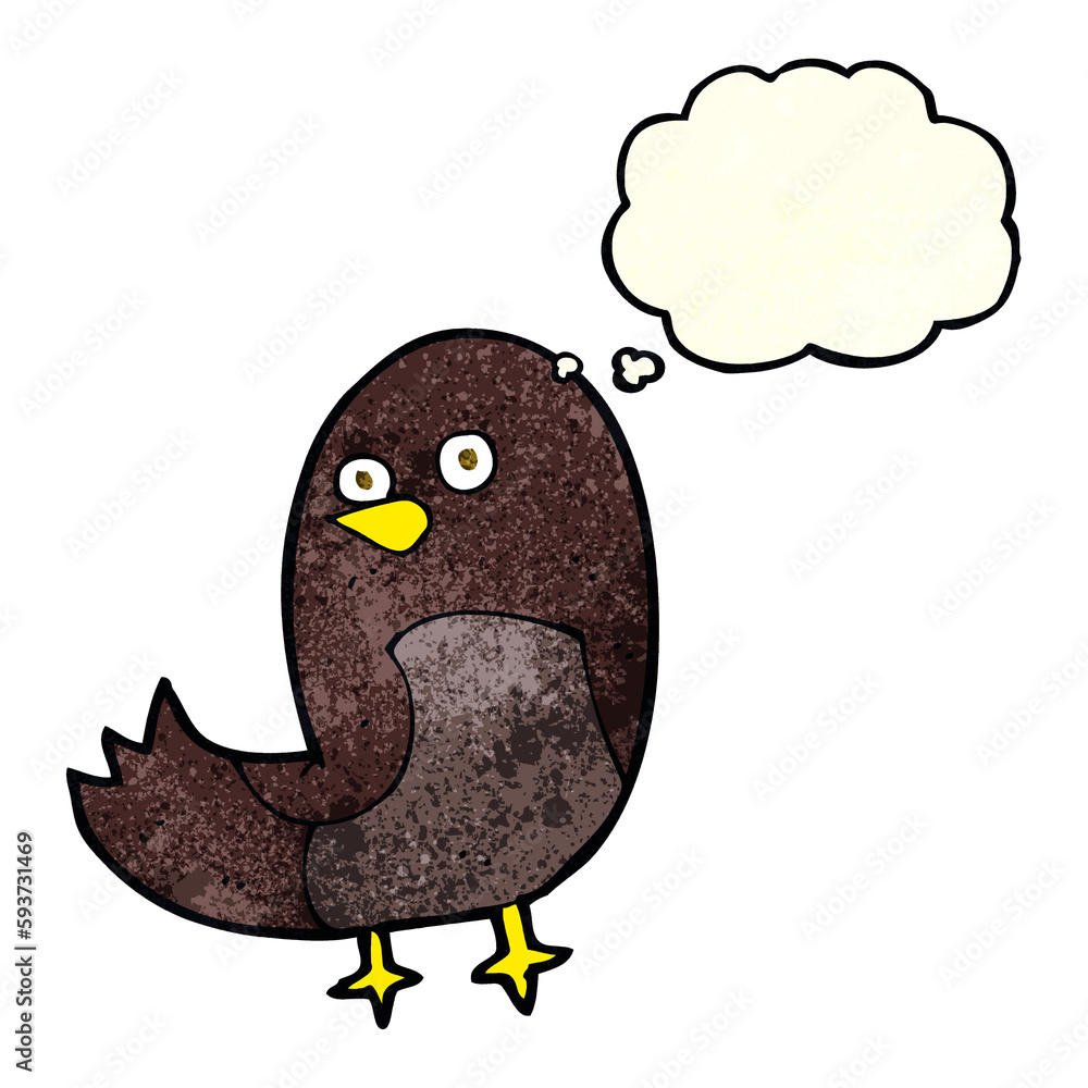 cartoon bird with thought bubble cartoon bird with thought bubble