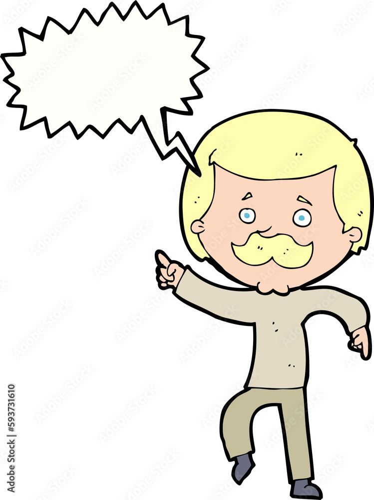 cartoon dancing dad with speech bubble cartoon dancing dad with speech bubble