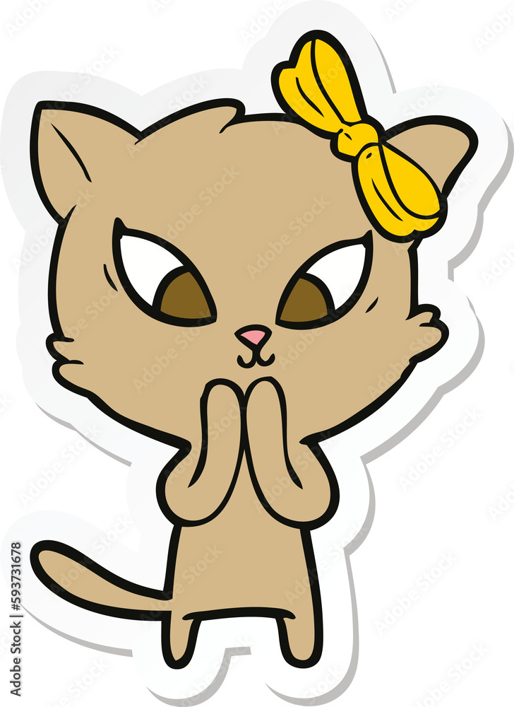 sticker of a cartoon cat sticker of a cartoon cat