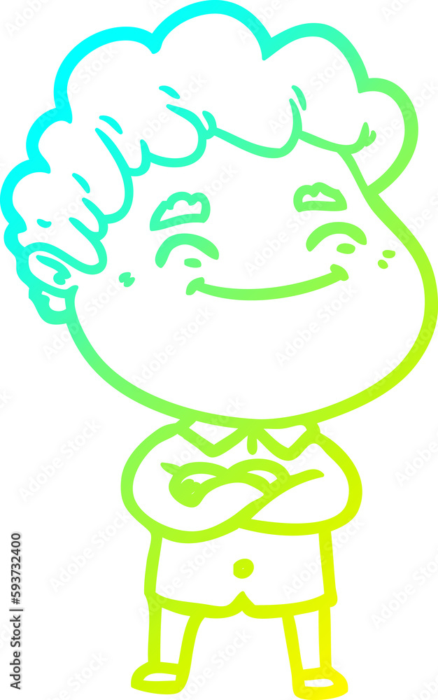 cold gradient line drawing cartoon friendly man cold gradient line drawing cartoon friendly man