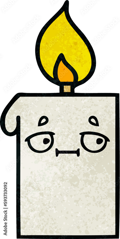 retro grunge texture cartoon lit candle retro grunge texture cartoon lit candle