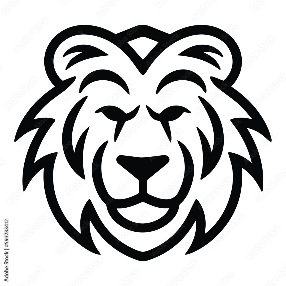 Fototapeta premium Lion Flat Icon Isolated On White Background