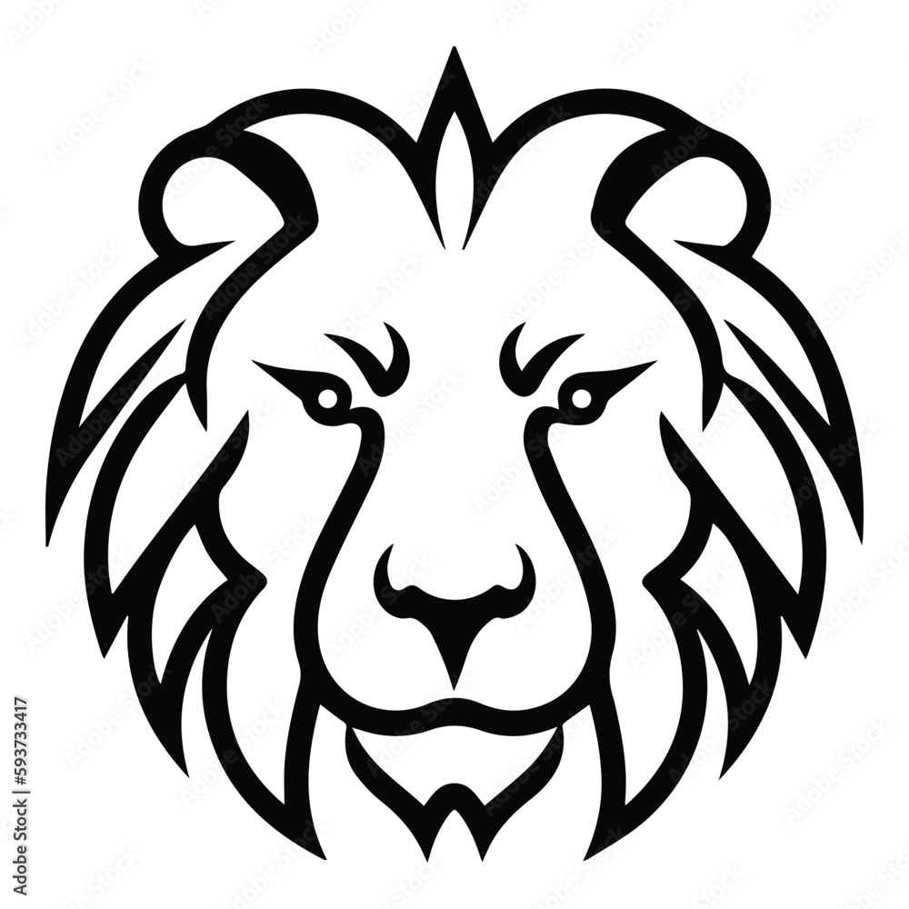Lion Flat Icon Isolated On White Background