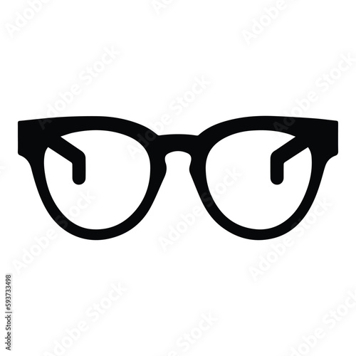 Glasses Flat Icon Isolated On White Background