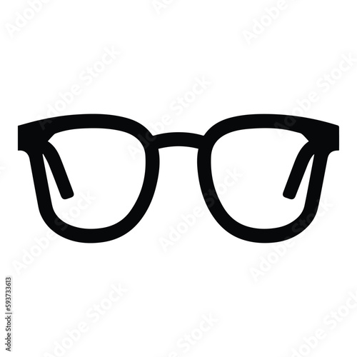 Glasses Flat Icon Isolated On White Background