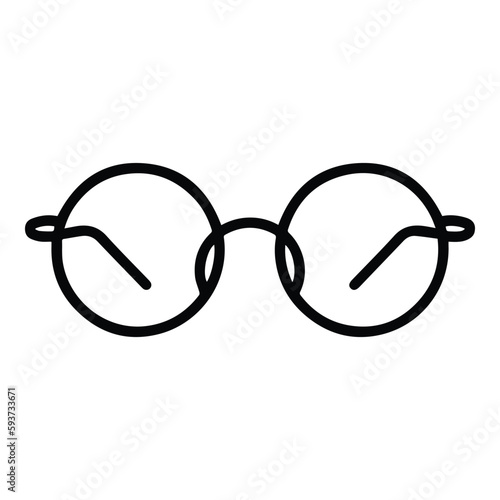 Glasses Flat Icon Isolated On White Background