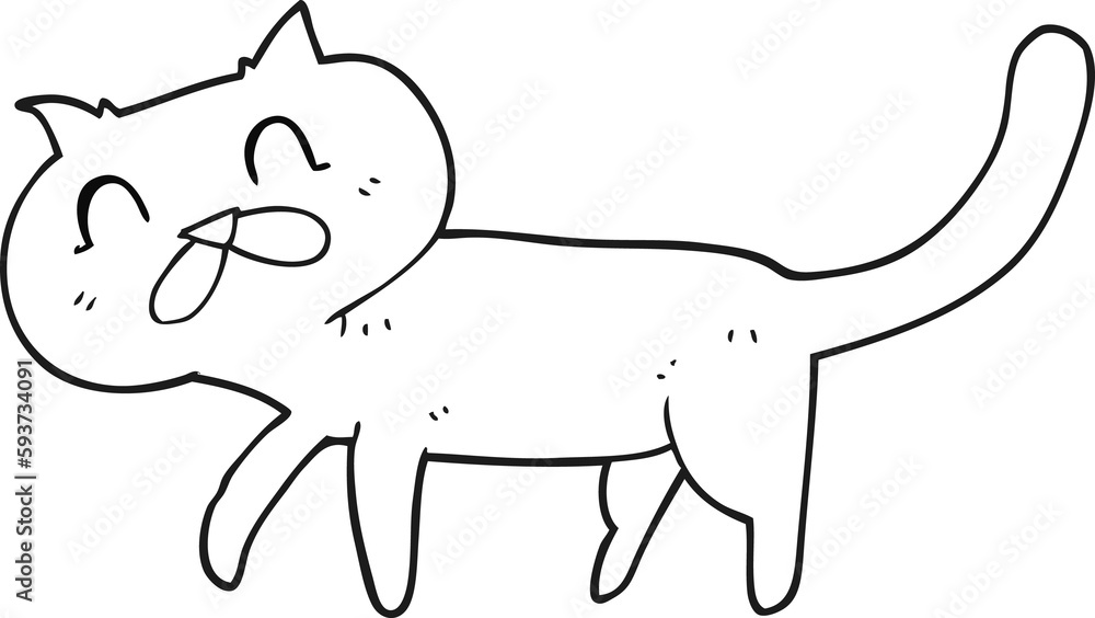 black and white cartoon cat black and white cartoon cat