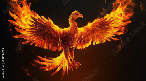 Illustration of Phoenix firebird, Generative AI