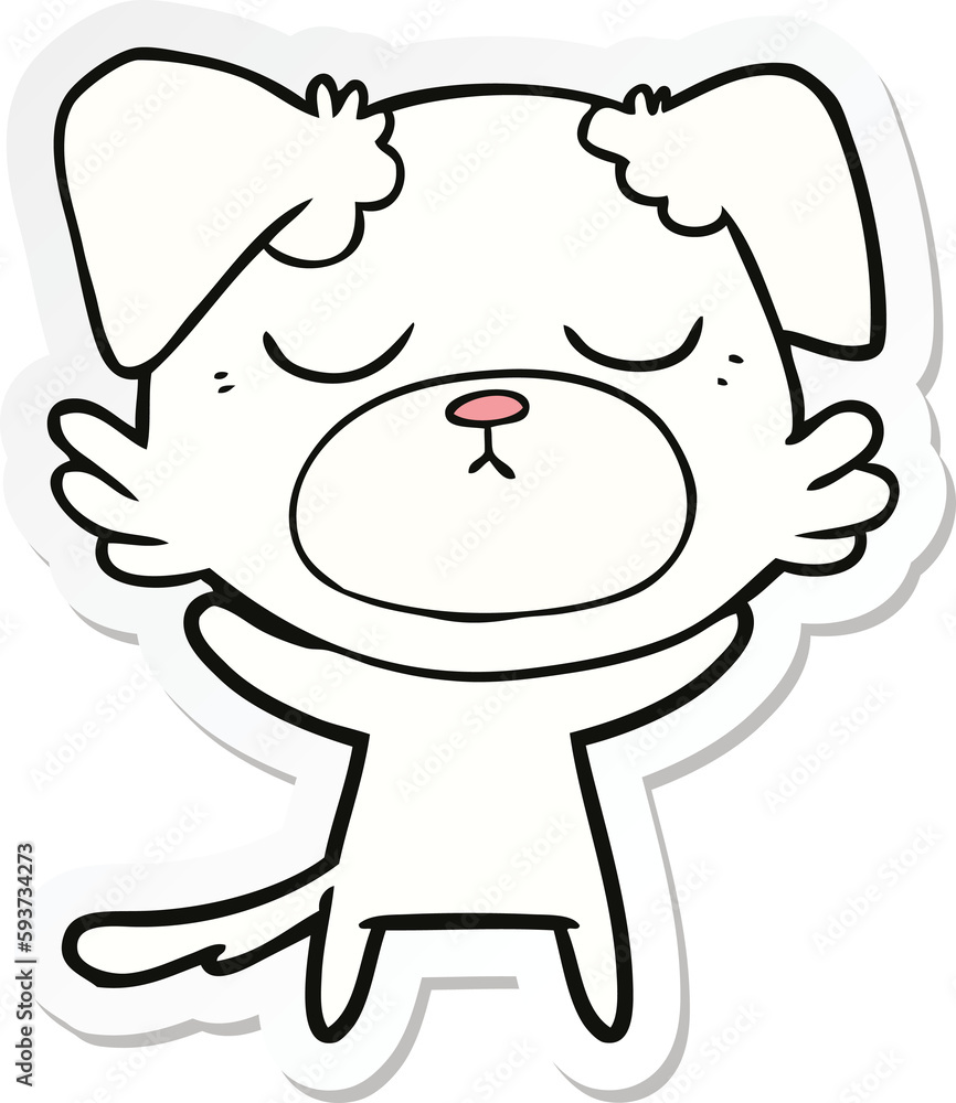 sticker of a cute cartoon dog sticker of a cute cartoon dog