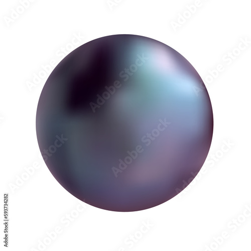 Black Pearl. Isolated. Vector illustration. Jewel.