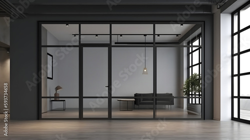 Wallpaper Mural An empty modern room with a couch and a table, Minimal Contemporary Designed Room. Torontodigital.ca