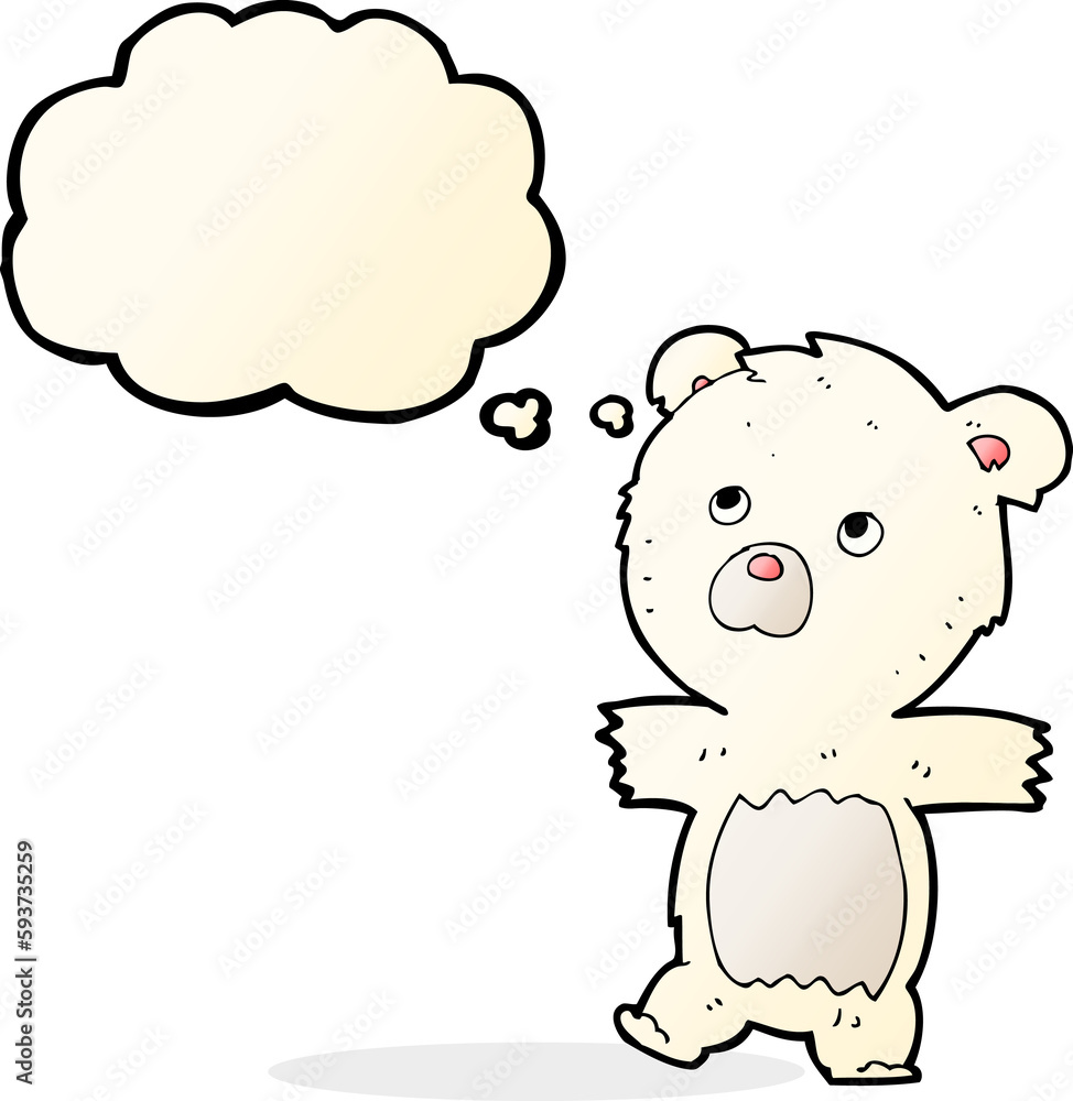 cartoon cute polar bear with thought bubble cartoon cute polar bear with thought bubble