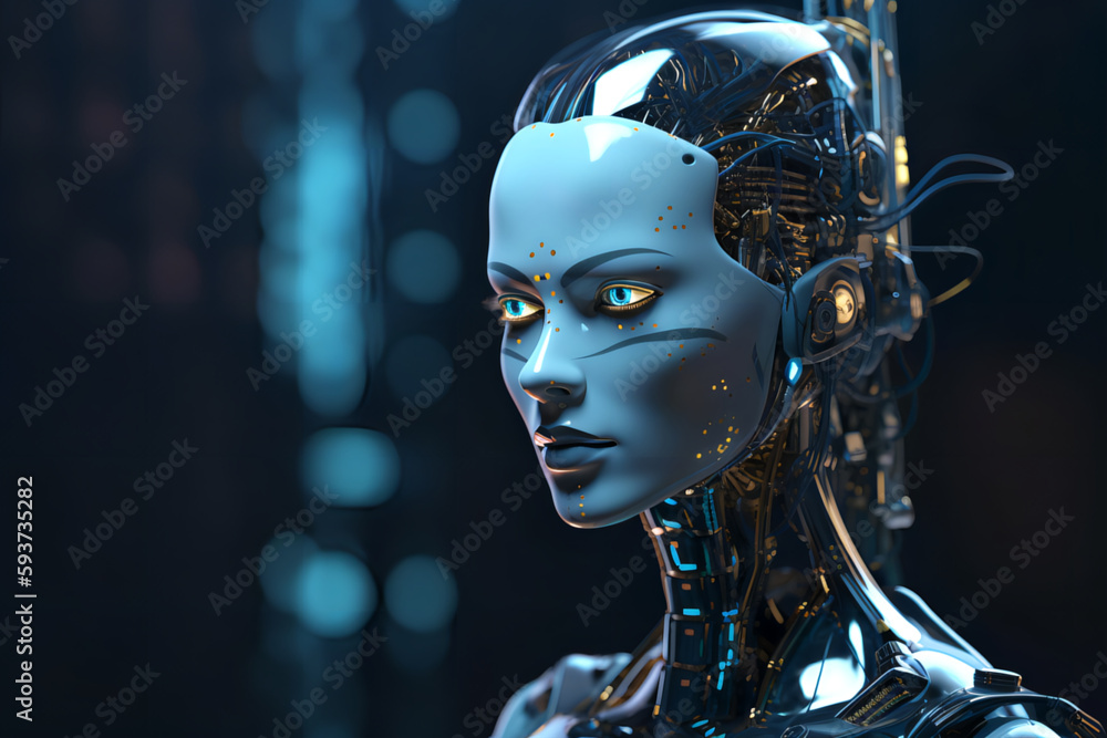 Female Robot AI. Created using generative AI technology. Female Robot AI. Created using generative AI technology.