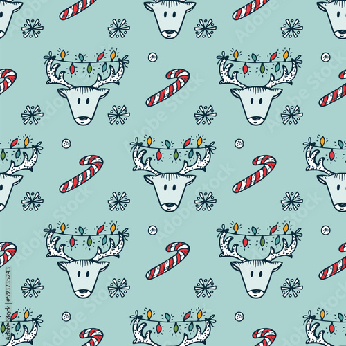 95 Рождество Олень Паттерн 1