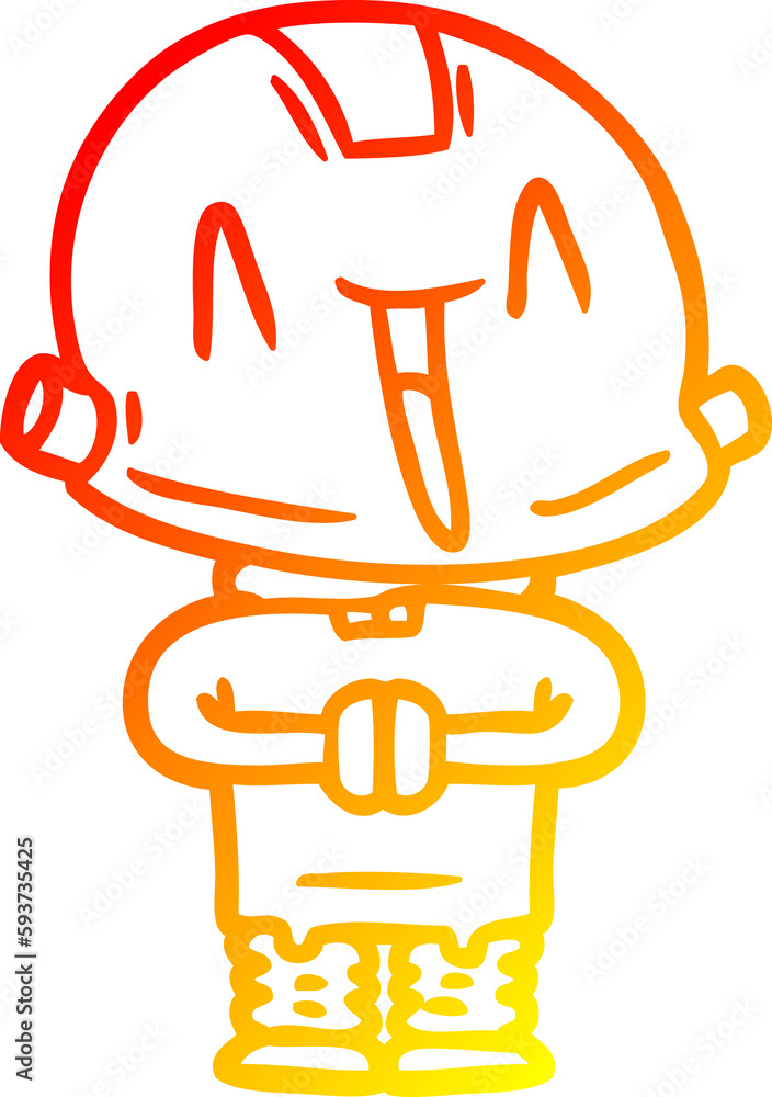warm gradient line drawing cartoon robot warm gradient line drawing cartoon robot
