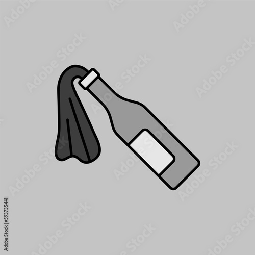 Molotov cocktail flat vector icon