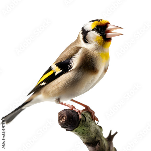 goldfinch on transparent background, png, generative ai. Fototapet